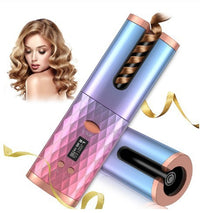 Rechargeable Automatic Hair Curler: Portable,Ceramic Rotating Curling Iron for Women