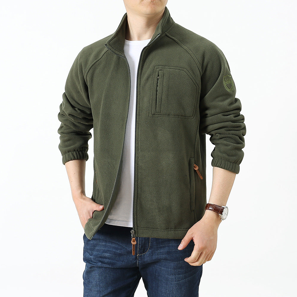 Men's Fleece Jacket: Stand Collar Warmth and Style