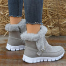 New Women's Snow Boots: Warm Plush Ankle Boots with Buckle and Velvet Lining