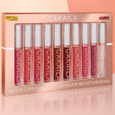 10-Pack Matte Lip Gloss: Waterproof & Nonstick Finish