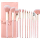 12-Piece Makeup Brush Set: Precision Tip Tail Handle