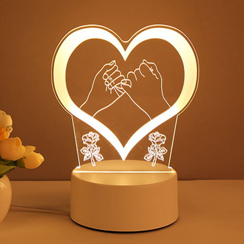 3D Acrylic LED Lamp: Neon Sign for Room Decor, Xmas & Valentine's Gifts