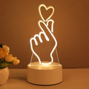 3D Acrylic LED Lamp: Neon Sign for Room Decor, Xmas & Valentine's Gifts