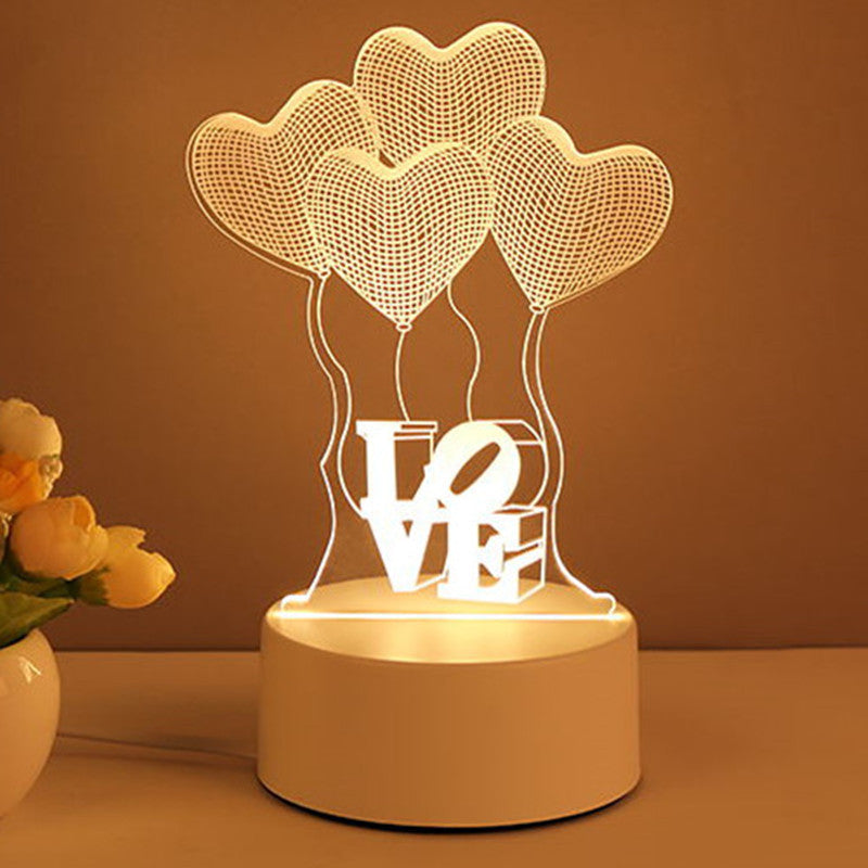 3D Acrylic LED Lamp: Neon Sign for Room Decor, Xmas & Valentine's Gifts