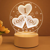 3D Acrylic LED Lamp: Neon Sign for Room Decor, Xmas & Valentine's Gifts