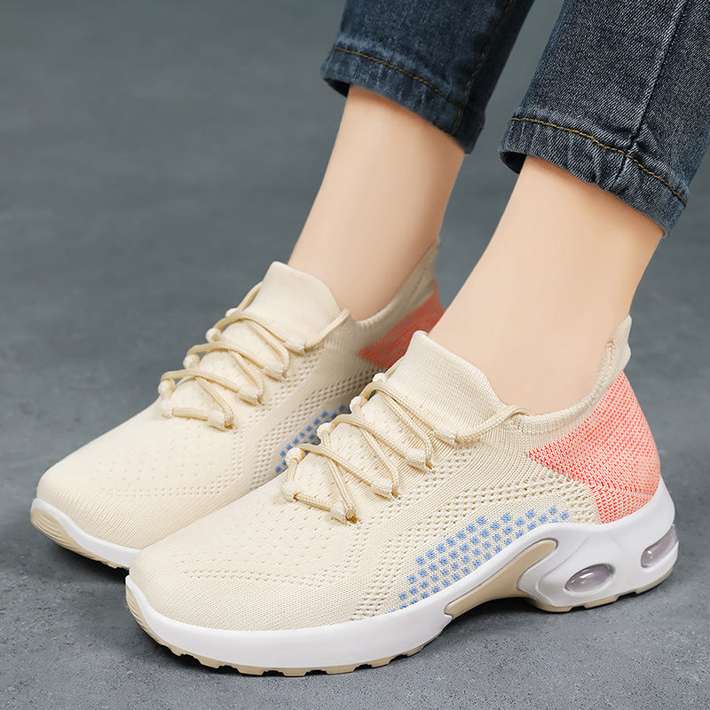 Lace-Up Air Cushion Sneakers: Breathable Summer Mesh Shoes