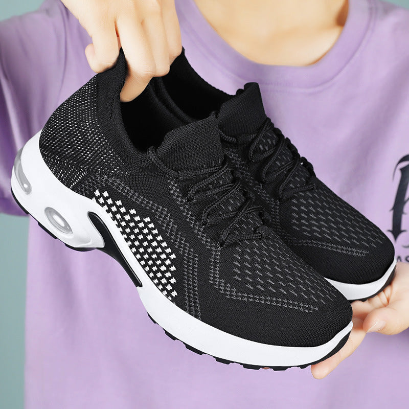 Lace-Up Air Cushion Sneakers: Breathable Summer Mesh Shoes