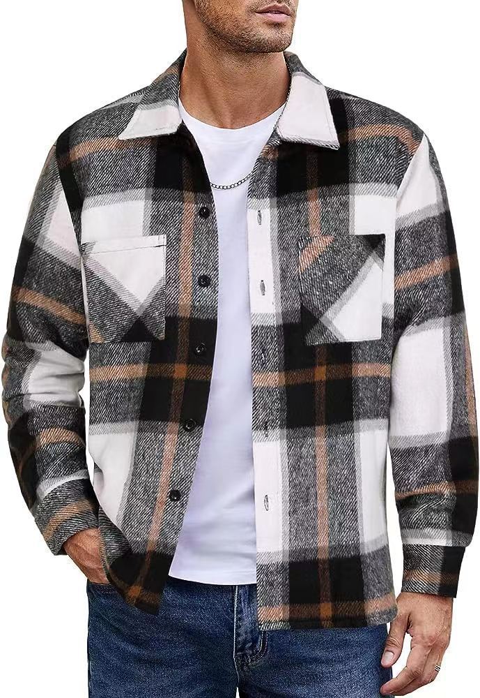 Men's High-End Thermal Plaid Shirt Coat: Padded for Warmth