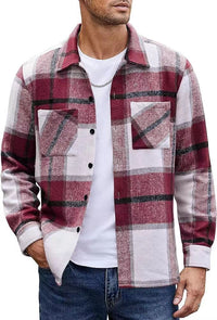 Men's High-End Thermal Plaid Shirt Coat: Padded for Warmth