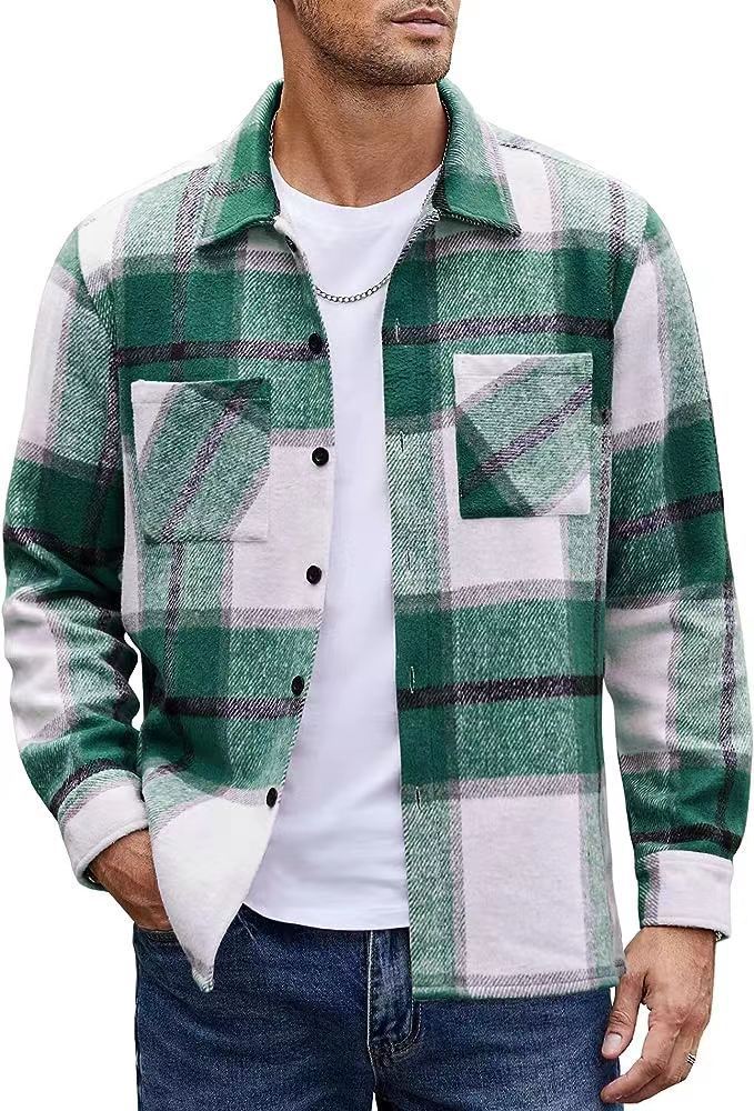 Men's High-End Thermal Plaid Shirt Coat: Padded for Warmth