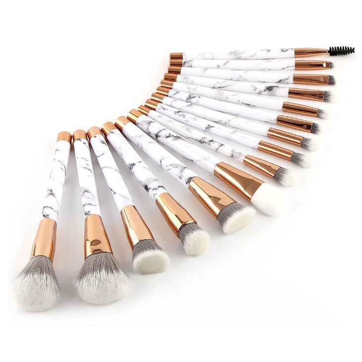 11-Piece Marble Makeup Brush Set: Complete Beauty Kit