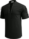 Hippie V-Neck Lace-Up Pirate Shirt - Beach Style