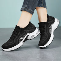 Lace-Up Air Cushion Sneakers: Breathable Summer Mesh Shoes