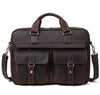 Retro Leather Briefcase - 15.6" Laptop Bag for Men