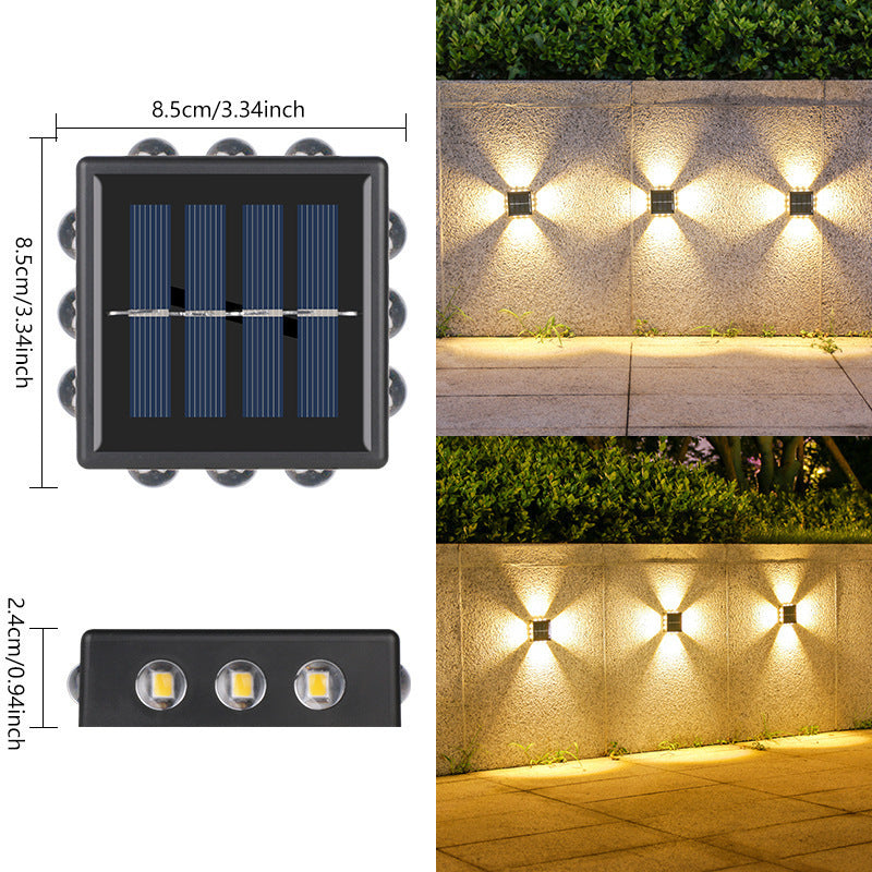 Solar Outdoor Wall Lamp: Convex Mirror Spotlight for Garden & Villa Decoration