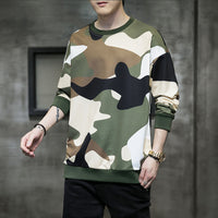 Fall Men's Clothing Camouflage Pullover Sweater