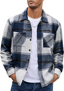 Men's High-End Thermal Plaid Shirt Coat: Padded for Warmth