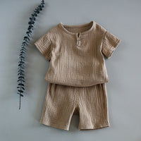 Summer Baby Boy Set: Short Sleeve Top & Shorts