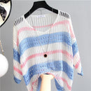 Striped Loose Sweater: Women's Sunscreen Apparel