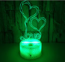 Double Love Festival: Colorful 3D Small Night Lamp