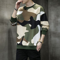 Fall Men's Clothing Camouflage Pullover Sweater