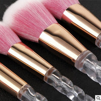 Crystal Makeup Brush Set: Transparent Spiral Handle for a Stylish Touch