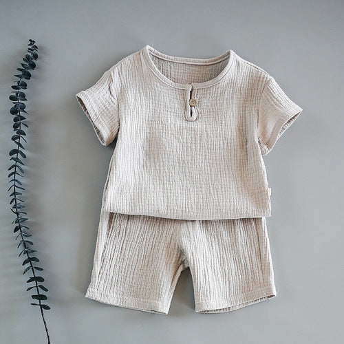 Summer Baby Boy Set: Short Sleeve Top & Shorts