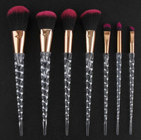 Crystal Makeup Brush Set: Transparent Spiral Handle for a Stylish Touch