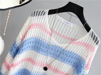 Striped Loose Sweater: Women's Sunscreen Apparel