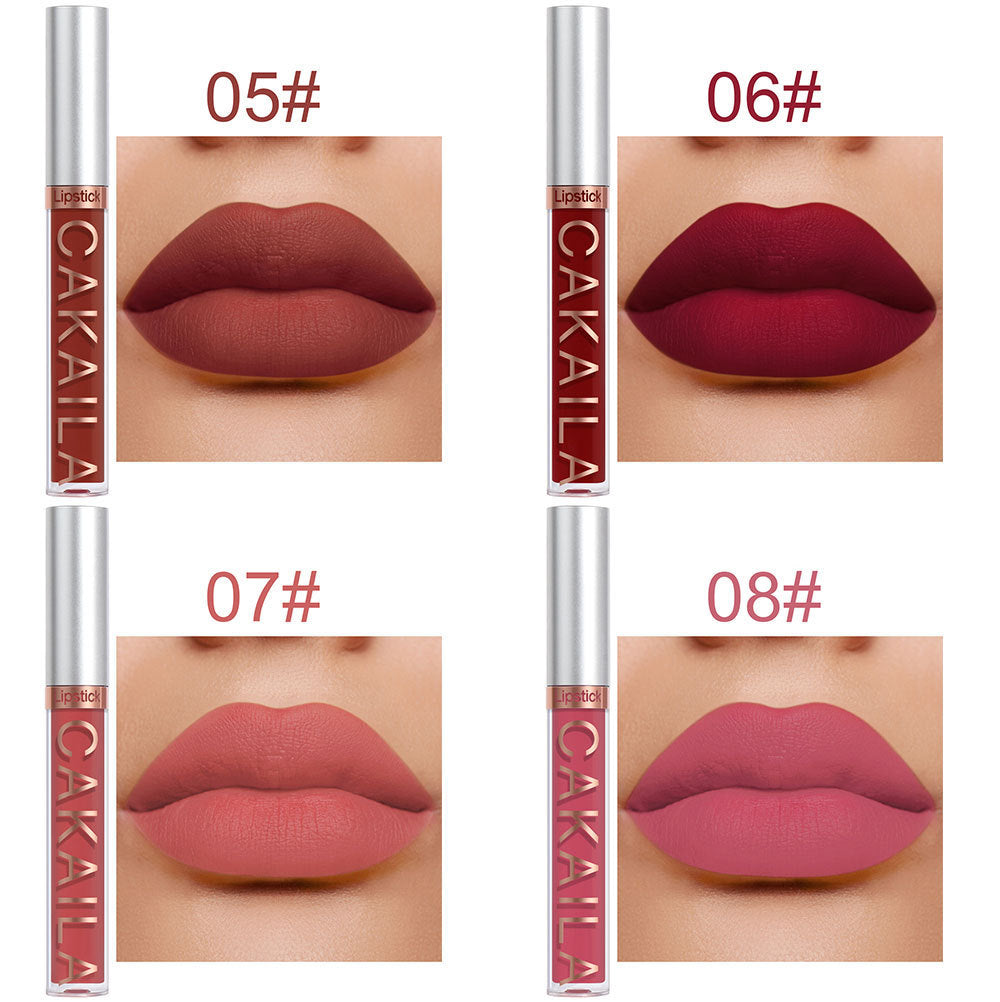 10-Pack Matte Lip Gloss: Waterproof & Nonstick Finish