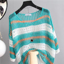 Striped Loose Sweater: Women's Sunscreen Apparel