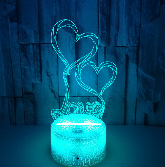 Double Love Festival: Colorful 3D Small Night Lamp