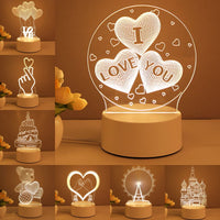 3D Acrylic LED Lamp: Neon Sign for Room Decor, Xmas & Valentine's Gifts