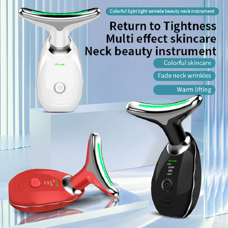 LED Photon Therapy Neck & Face Massager: Skin Tightening, Anti-Wrinkle, Double Chin Reduction