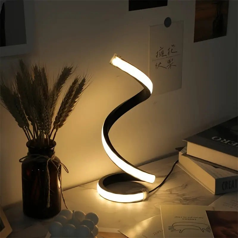 Circle LED Desk Lamp: Modern 3-in-1 USB Power & Decorative Light