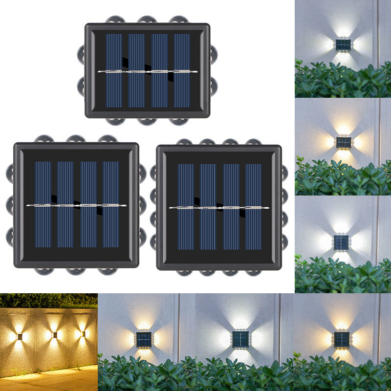 Solar Outdoor Wall Lamp: Convex Mirror Spotlight for Garden & Villa Decoration