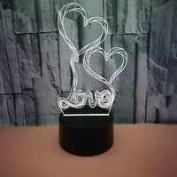 Double Love Festival: Colorful 3D Small Night Lamp