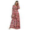 Floral Deep V-Neck Dress: Ruffled Puff Sleeve Skirt for Women