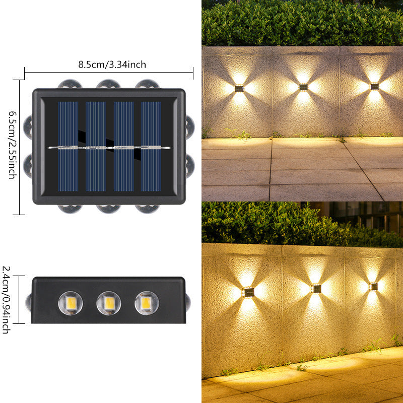 Solar Outdoor Wall Lamp: Convex Mirror Spotlight for Garden & Villa Decoration