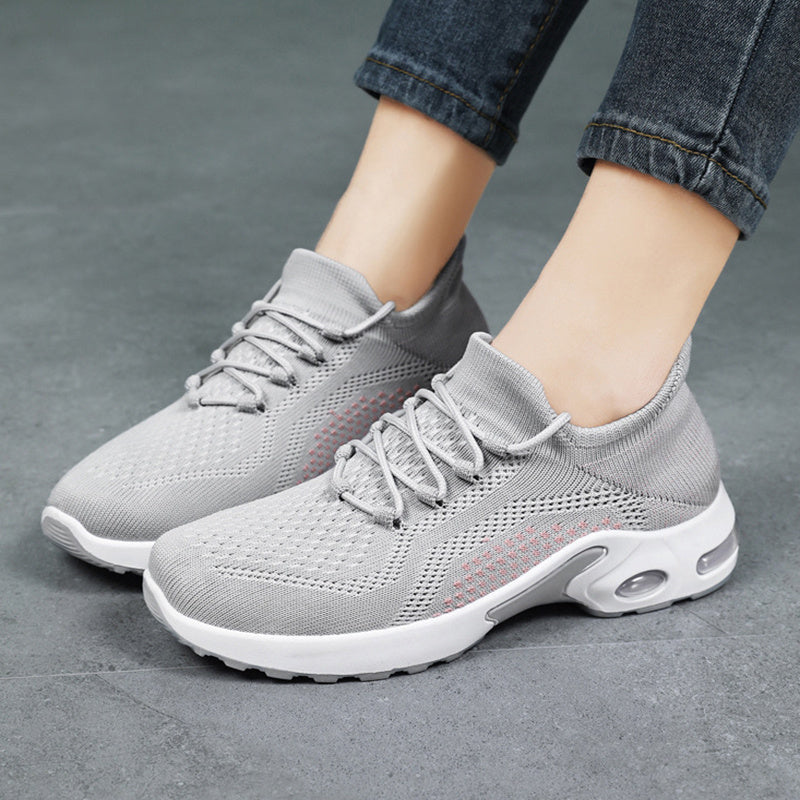 Lace-Up Air Cushion Sneakers: Breathable Summer Mesh Shoes