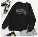 Letter Print Crew Neck Sweatshirt: Stylish Pullover Design