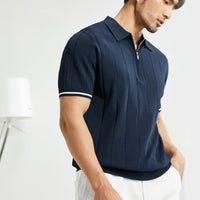 Short-sleeved Polo Shirt Summer Lapel Zipper T-shirt Tops