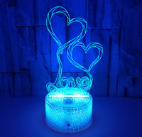 Double Love Festival: Colorful 3D Small Night Lamp