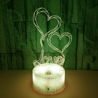 Double Love Festival: Colorful 3D Small Night Lamp